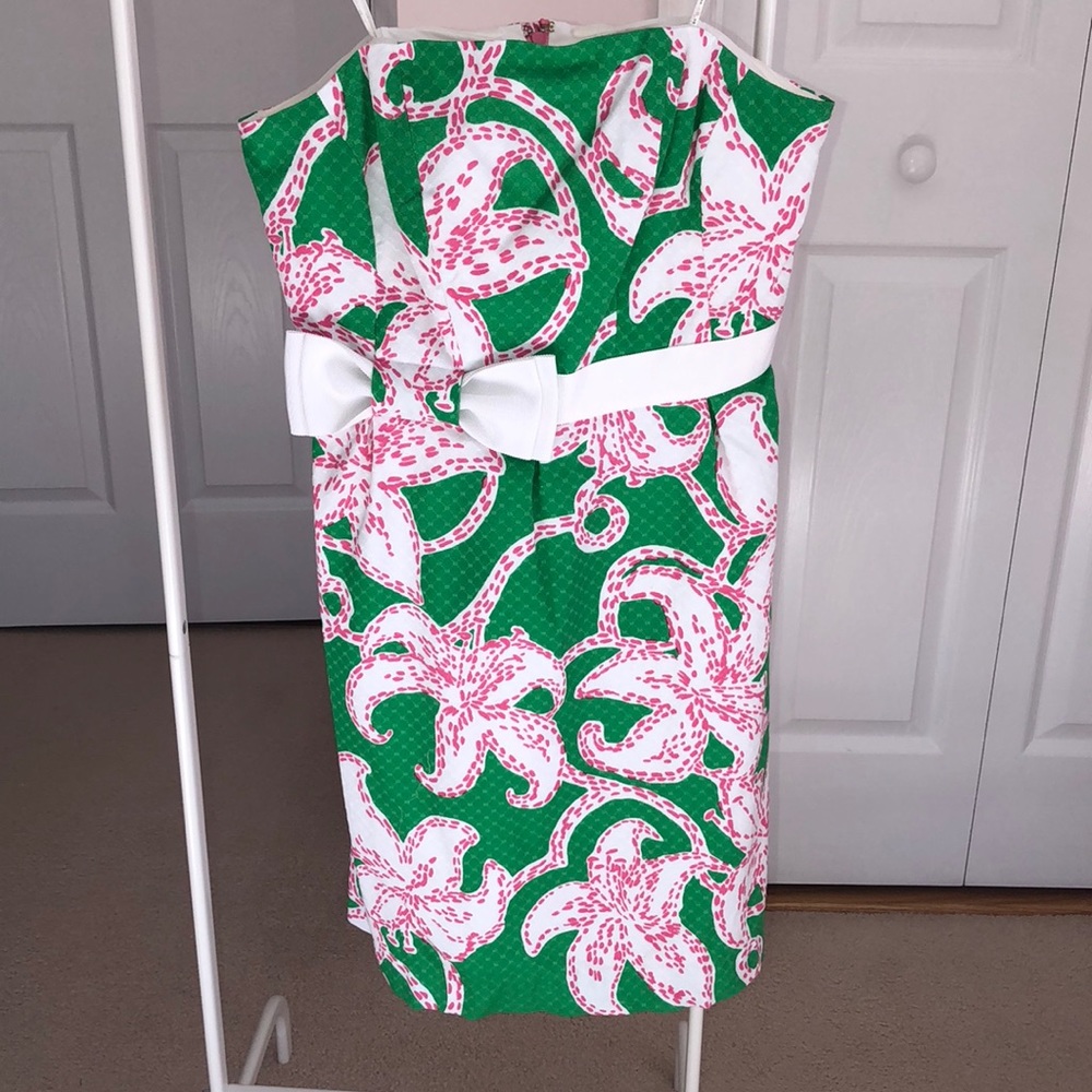Lilly Pulitzer Bow Dress: Green and Pink Starfish